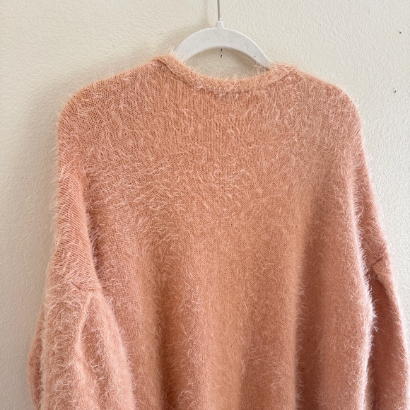Womens Vagabond Pink Fuzzy Maxi Cardigan S - Picture 5 of 7